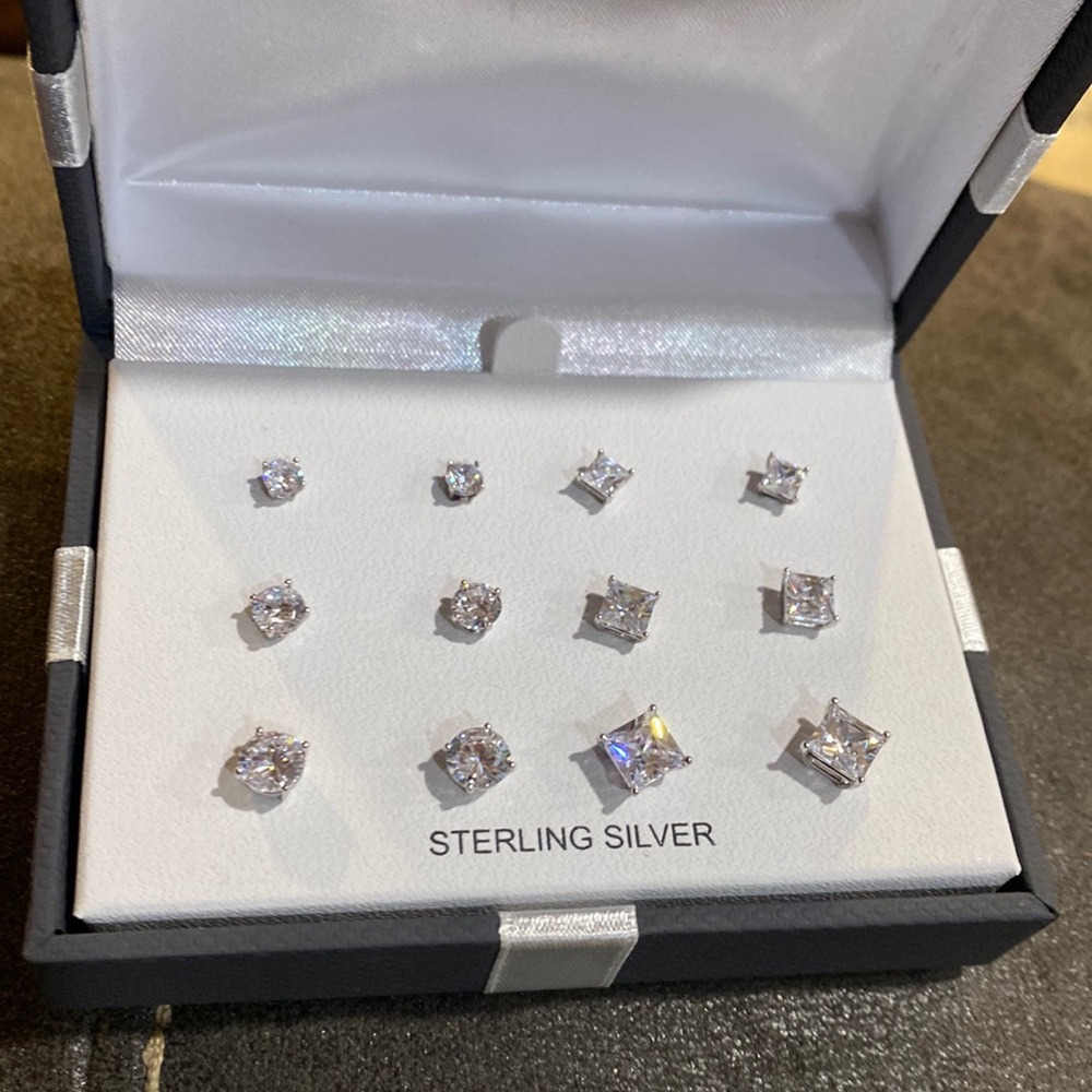Sterling sliver CZ studs
